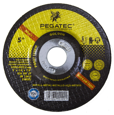 ДИСК ШЛИФОВАЛЬНЫЙ ПО МЕТАЛЛУ PEGA ВОГНУТЫЙ 125Х6.0Х22.2 (аналог WURTH 0669260126)